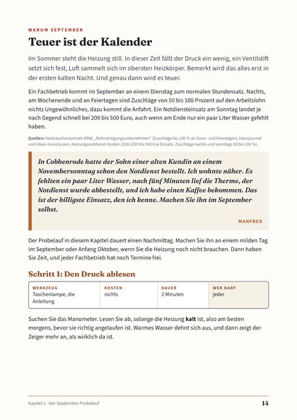 Seite 14: Teuer ist der Kalender, der Druck ablesen