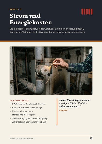 Seite 50: Kapitel 7, Strom und Energiekosten